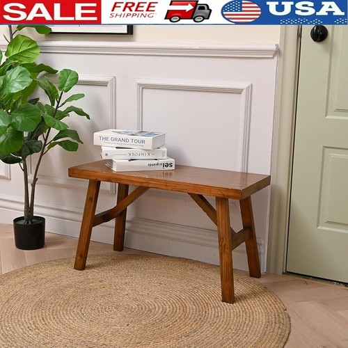 Compact rustic wooden bench - rustic,