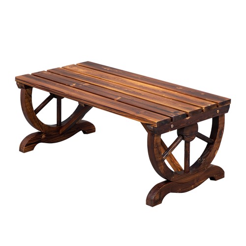 Wooden wheel bench person - wooden,
